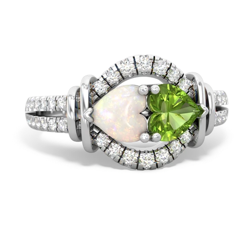 opal-peridot pave keepsake ring