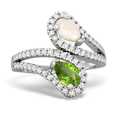 opal-peridot pave swirls ring