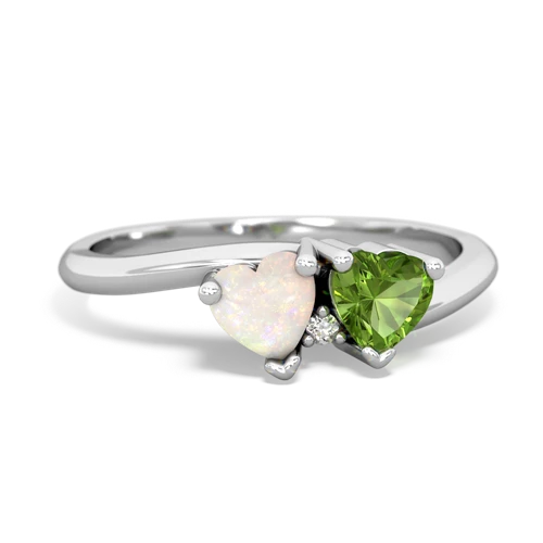 opal-peridot sweethearts promise ring