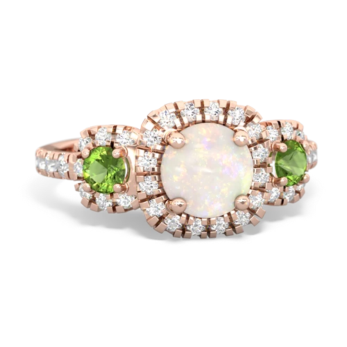 opal-peridot three stone regal ring