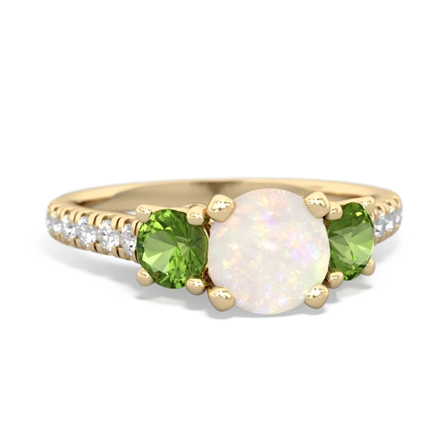 Opal Genuine Opal with Genuine Peridot and  Pave Trellis ring Ring