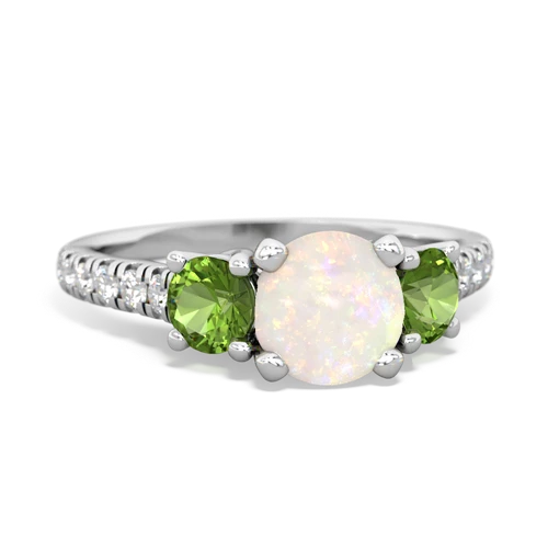 opal-peridot trellis pave ring