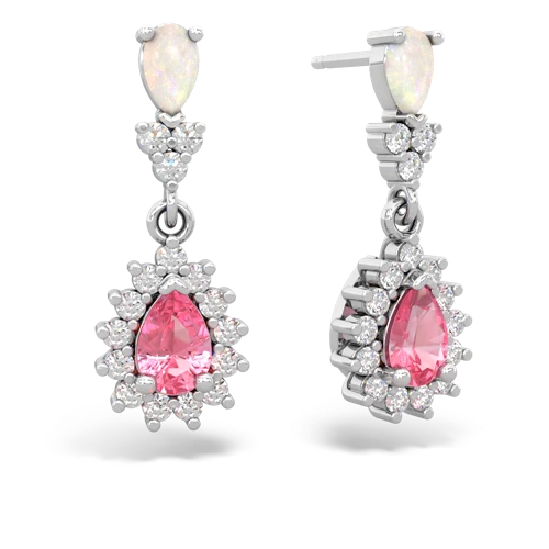 opal-pink sapphire dangle earrings