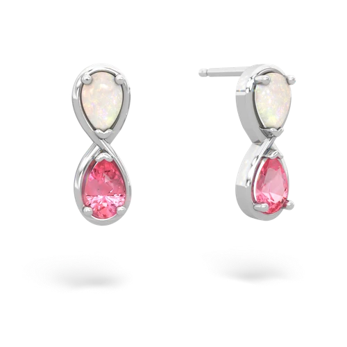 opal-pink sapphire infinity earrings