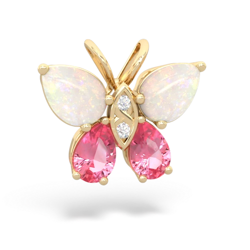 opal-pink sapphire butterfly pendant