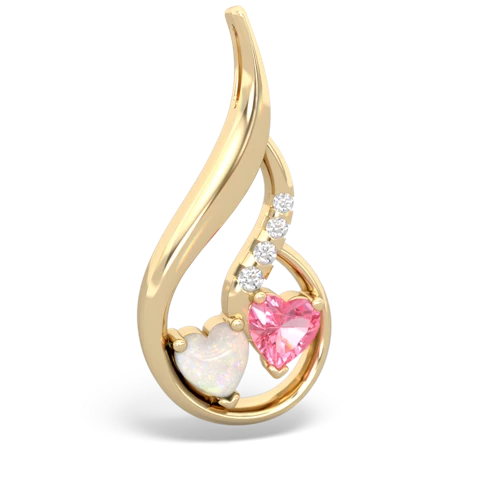 opal-pink sapphire keepsake swirl pendant