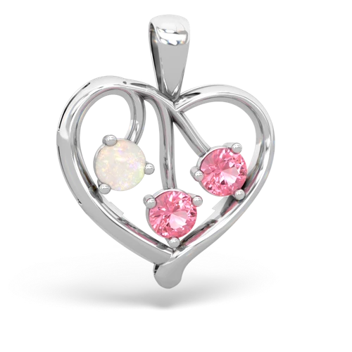 opal-pink sapphire love heart pendant