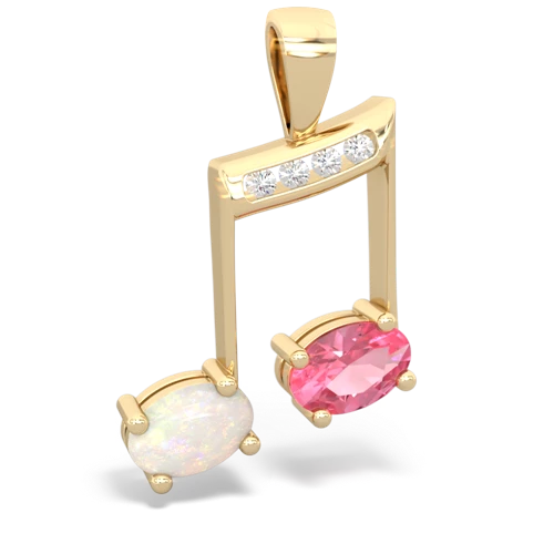opal-pink sapphire music notes pendant