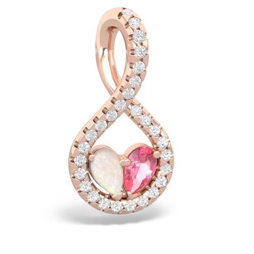 Opal Genuine Opal with Lab Created Pink Sapphire PavÃ© Twist pendant Pendant