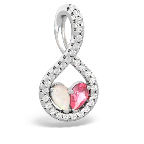 opal-pink sapphire pave twist pendant