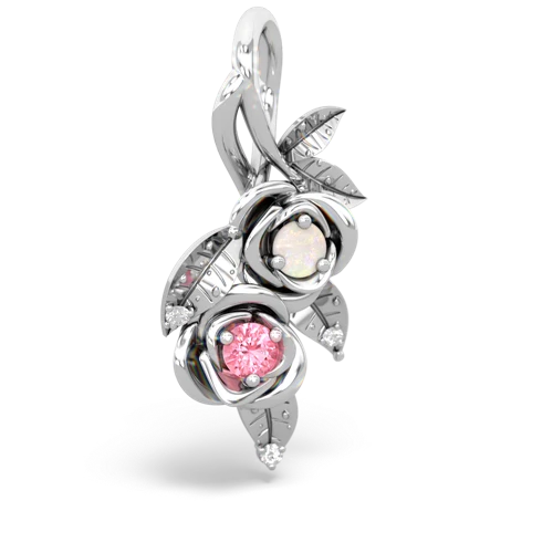 opal-pink sapphire rose vine pendant
