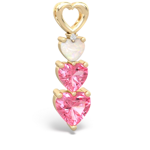 Opal Genuine Opal with Lab Created Pink Sapphire and  Past Present Future pendant Pendant