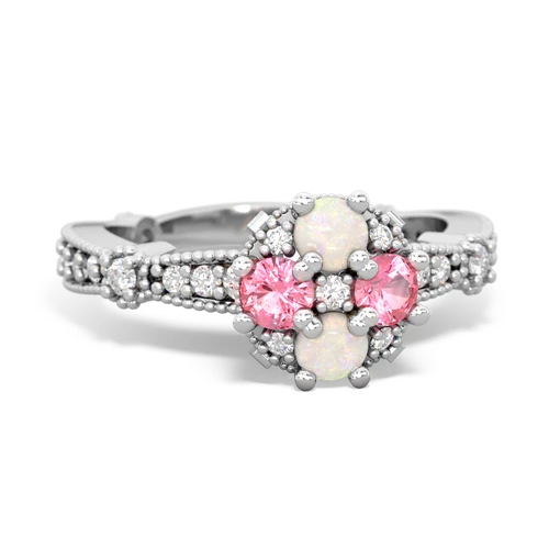 opal-pink sapphire art deco engagement ring