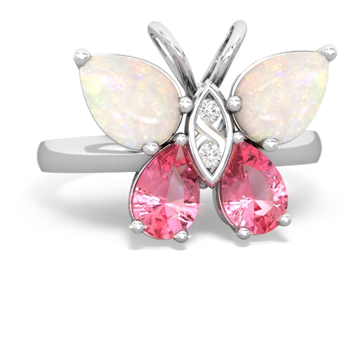 opal-pink sapphire butterfly ring