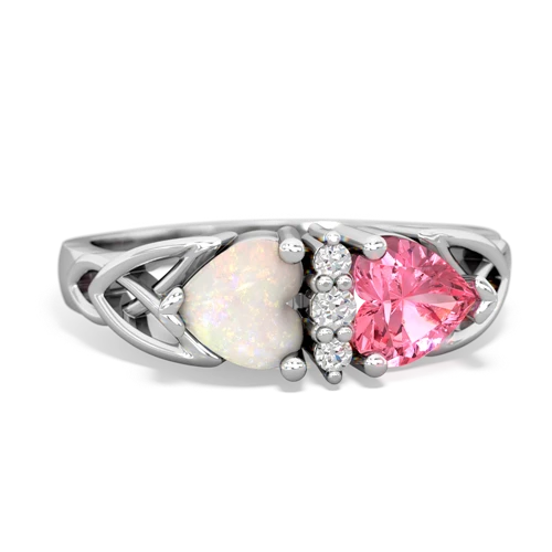 opal-pink sapphire celtic ring