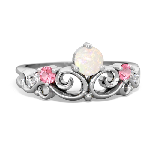 opal-pink sapphire crown keepsake ring