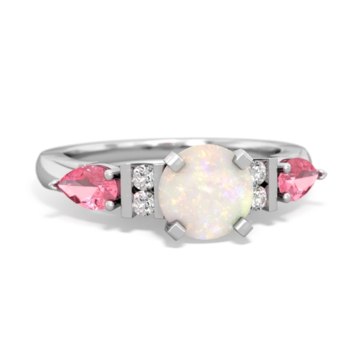 opal-pink sapphire engagement ring