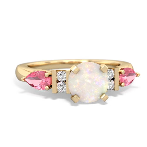 opal-pink sapphire engagement ring