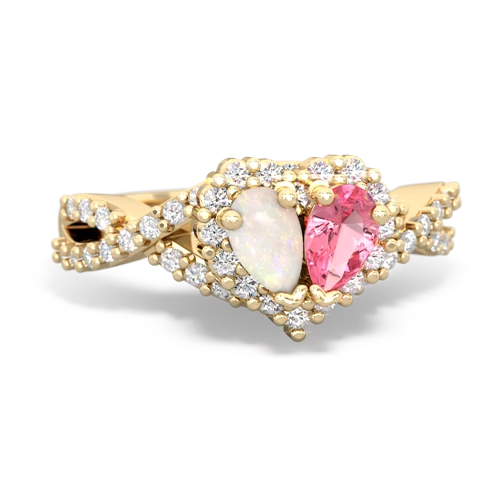 opal-pink sapphire engagement ring