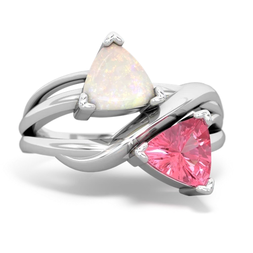 opal-pink sapphire filligree ring