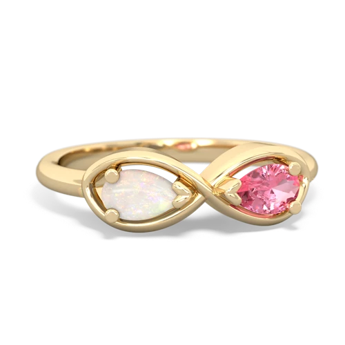 opal-pink sapphire infinity ring