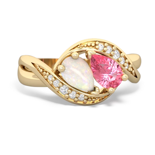 opal-pink sapphire keepsake curls ring