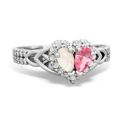 opal-pink sapphire keepsake engagement ring