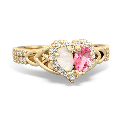 opal-pink sapphire keepsake engagement ring