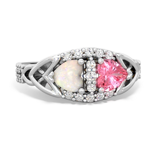 opal-pink sapphire keepsake engagement ring