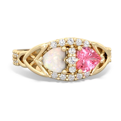 opal-pink sapphire keepsake engagement ring
