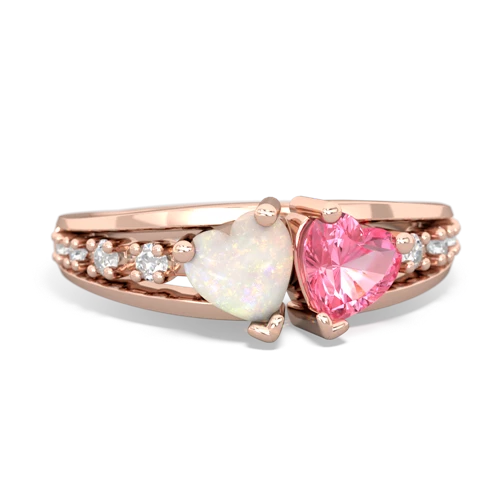 opal-pink sapphire modern ring