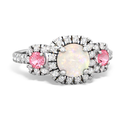 opal-pink sapphire three stone regal ring