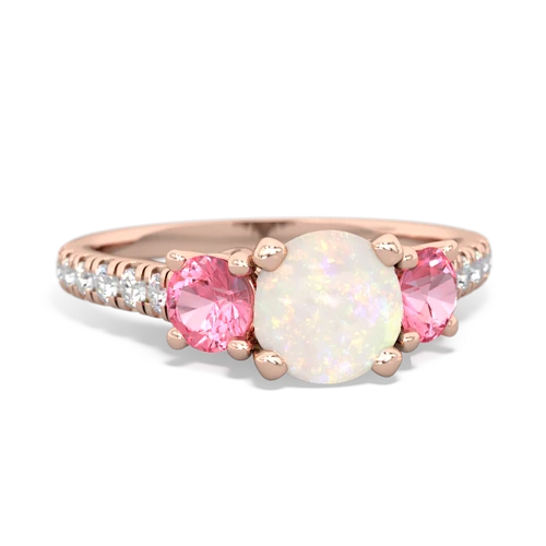 opal-pink sapphire trellis pave ring