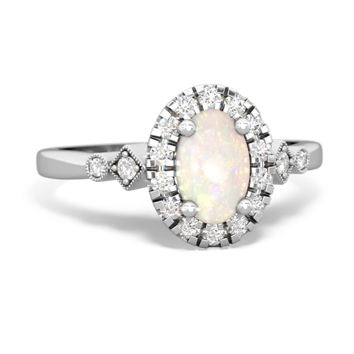 opal antique halo ring