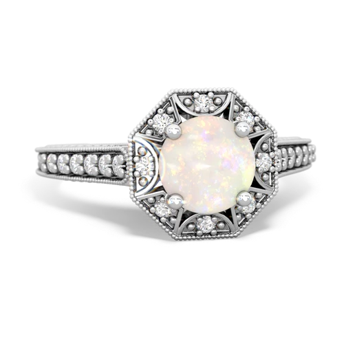 opal antique hexagon ring