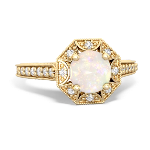 opal antique hexagon ring