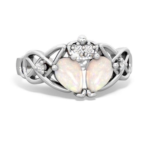 Opal Two Stone Claddagh Genuine Opal ring Ring