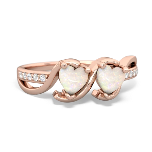 opal double heart ring