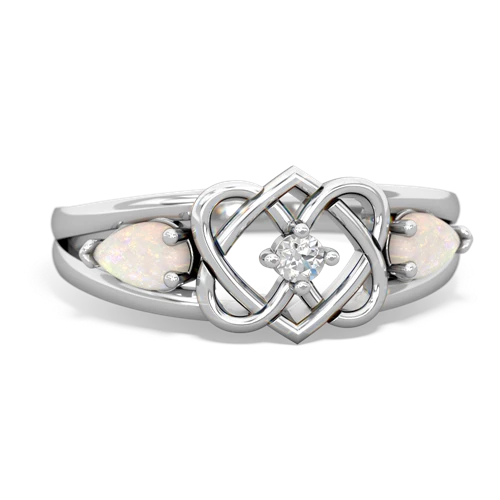 Opal Hearts Intertwined Genuine Opal ring Ring
