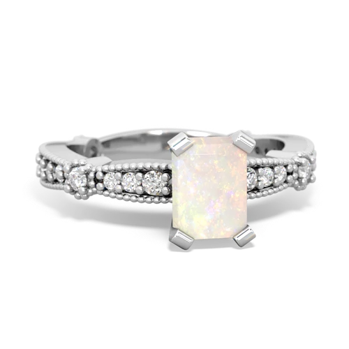 Opal Milgrain Antique Style Genuine Opal ring Ring