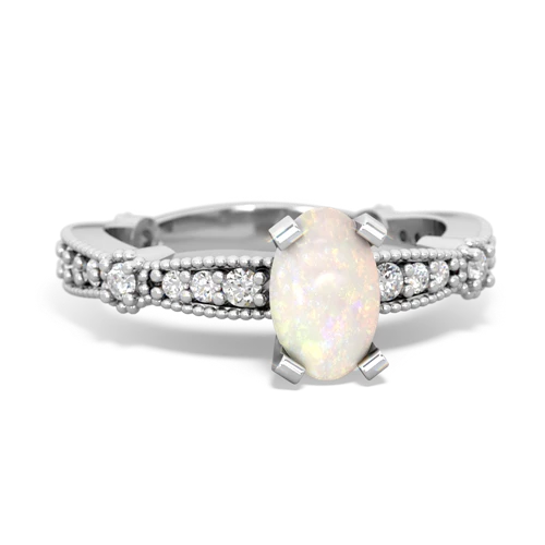 Opal Milgrain Antique Style Genuine Opal ring Ring