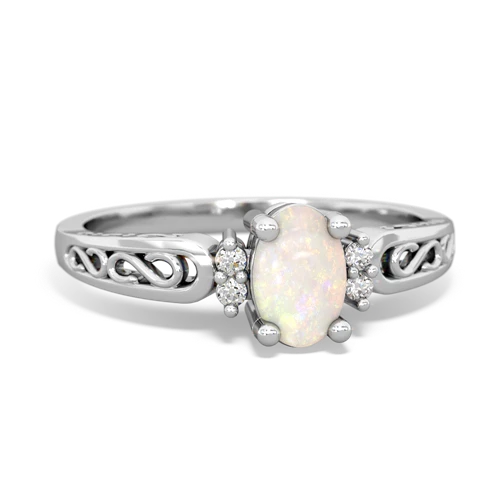 opal filligree ring