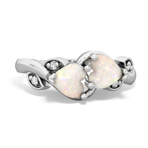 opal floral keepsake ring