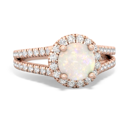 opal halo pave ring