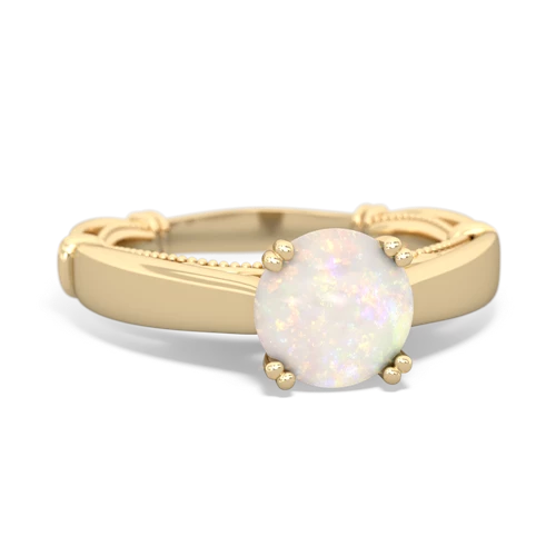 opal ornate solitaire ring