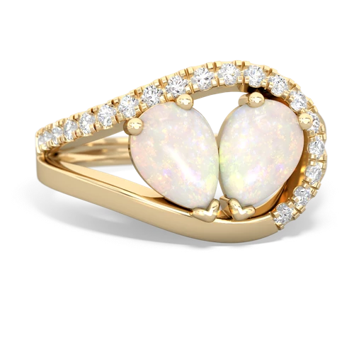 opal pave heart ring