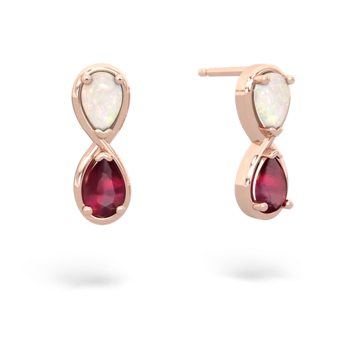 opal-ruby infinity earrings