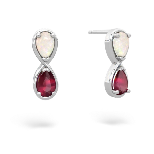 opal-ruby infinity earrings