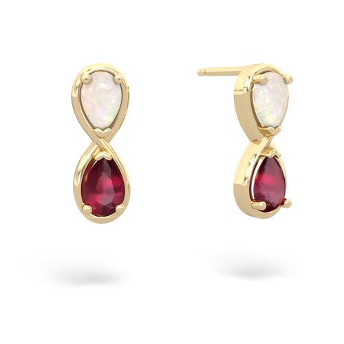 opal-ruby infinity earrings