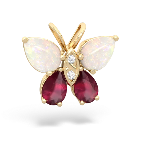 opal-ruby butterfly pendant